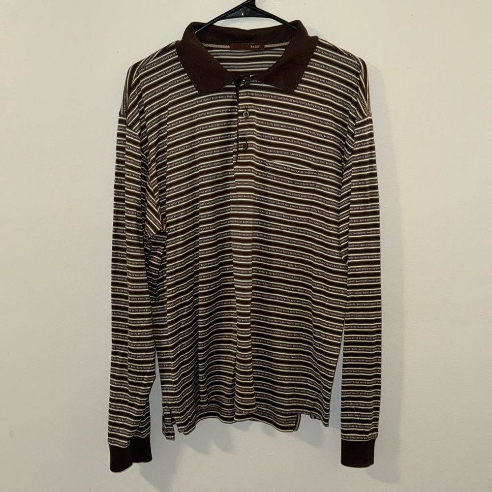 Bally Logo Striped Polo
